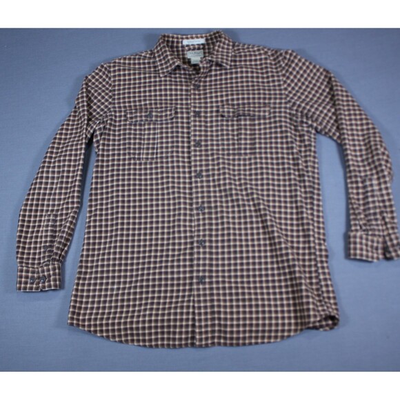 Vintage LL Bean Men Slightly Fitted Flannel Button Down Shirt Heavyweight L Tall - Picture 1 of 10